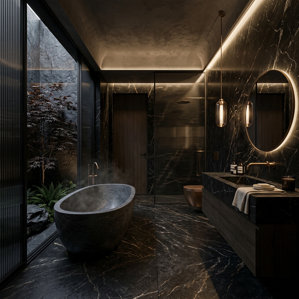 Salle de bain sombre